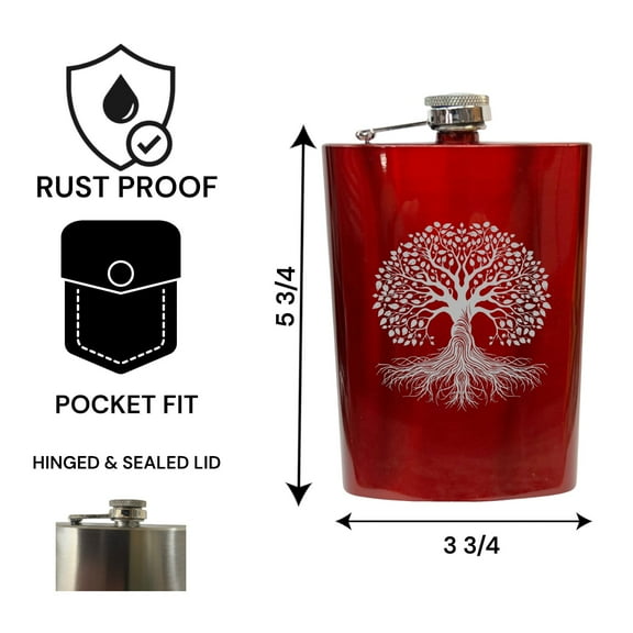 8oz - CUSTOM - Celtic Tree of Life Flask