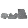 thumbnail image 3 of 3 Pieces Non Slip Bathroom Rug Set Bath Mat Toilet Lid Cover Rug Washable Floor Mat for Shower Bathtub Kitchen Laundry Room Bathroom Light Grey, 3 of 8