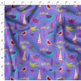 thumbnail image 4 of Soimoi Purple Rayon Crepe Fabric Text & Bird Artistic Print Fabric by Yard 46 Inch Wide, 4 of 5