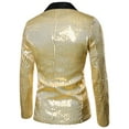 thumbnail image 5 of BinBiL Men's Sequins Suit Jacket One Button Party Dinner Blazer Coats Shiny Sequin Tuxedo Sport Coat Gold 6(M), 5 of 5