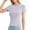 Light Purple, variant on MIXUE Boho Tops For Women Summer Line Solid Color Round Neck Short Sleeve Slim Fit Casual Workout Yoga T-shirts Activewear,Blue,S