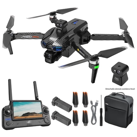 GPS RC Drone with 7.2" Display Remote, 4K Dual Cameras, 3-Axis Gimbal, 360° Obstacle Avoidance, 45Min Flight, Brushless Motor, Foldable Quadcopter, 2 Batteries & Carry Bag, Payload ≤1lb, Optical Flow