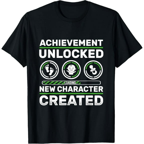 Schwangerschaft verknden Geschenk Zocker New Character Created - Pregnancy Announcement Dad Gamer T-Shirt