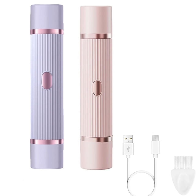 Peach Please Rasoir, Nouveau Rasoir à Double Tête 2025 pour Femmes, Rasoirs Électriques Please, Tondeuse Bikini Portable 2 en 1 Étanche pour Rasage à Sec et Humide pour Femmes (Violet+ Rose)