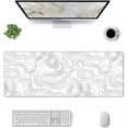 thumbnail image 2 of White Topographic Mouse Pad Large Gaming Desk Mat XL Long Non-Slip Laptop Keyboard Mat for Office Home Travel 31.5 x 11.8 Inches, 2 of 6