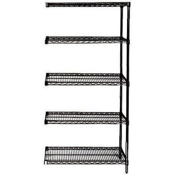 24" Deep x 24" Wide x 74" High 5 Tier Black Add-On Shelving Unit