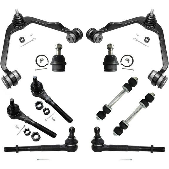 Detroit Axle - 10pc 2WD Front Upper Control Arms Lower Ball Joints Tie Rod Sway Bars Replacement for Ford F-150 Fits select: 1997-2003 FORD F150, 2000-2001 FORD EXPEDITION XLT