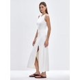 thumbnail image 5 of Women'S Summer and Autumn Long Elegant Versatile Slit Tight Sleeveless Dress White S, 5 of 9