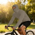thumbnail image 5 of Wrtxtat UPF 50+ Sun Protection Hoodie for Men Balaclava Hats Quick Dry Muscle Long Sleeve Fishing Hiking Pullover UV Rash Guard Lightweight Tshirts Khaki L, 5 of 7