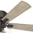 thumbnail image 2 of Hunter 52 inch Indoor Ceiling Fan with LED Lights and Pull Chain - Low Profile Mount Bronze Ceiling Fan, 5 Blades, For Bedroom, Living Room, or Kitchen, Quiet - Crestfield 54208, Noble Bronze, 2 of 16
