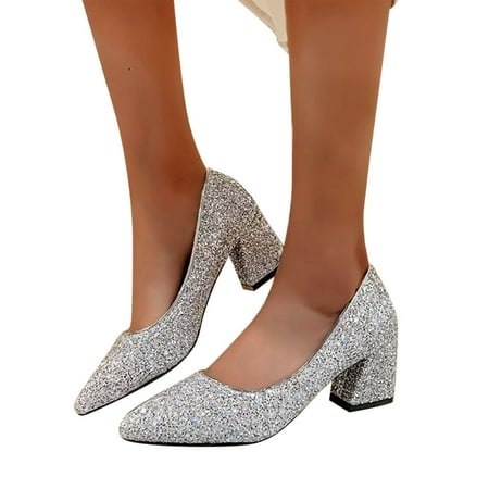 

Akiihool Womens Heels Dressy Women s Open Toe Evening Dress Party Wedding Sandals (Silver 9)