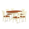 thumbnail image 2 of East West Furniture  7 Piece Dining Room Table Set- an Oval Kitchen Table and 6 Dining Chairs, Buttermilk & Cherry, 2 of 5