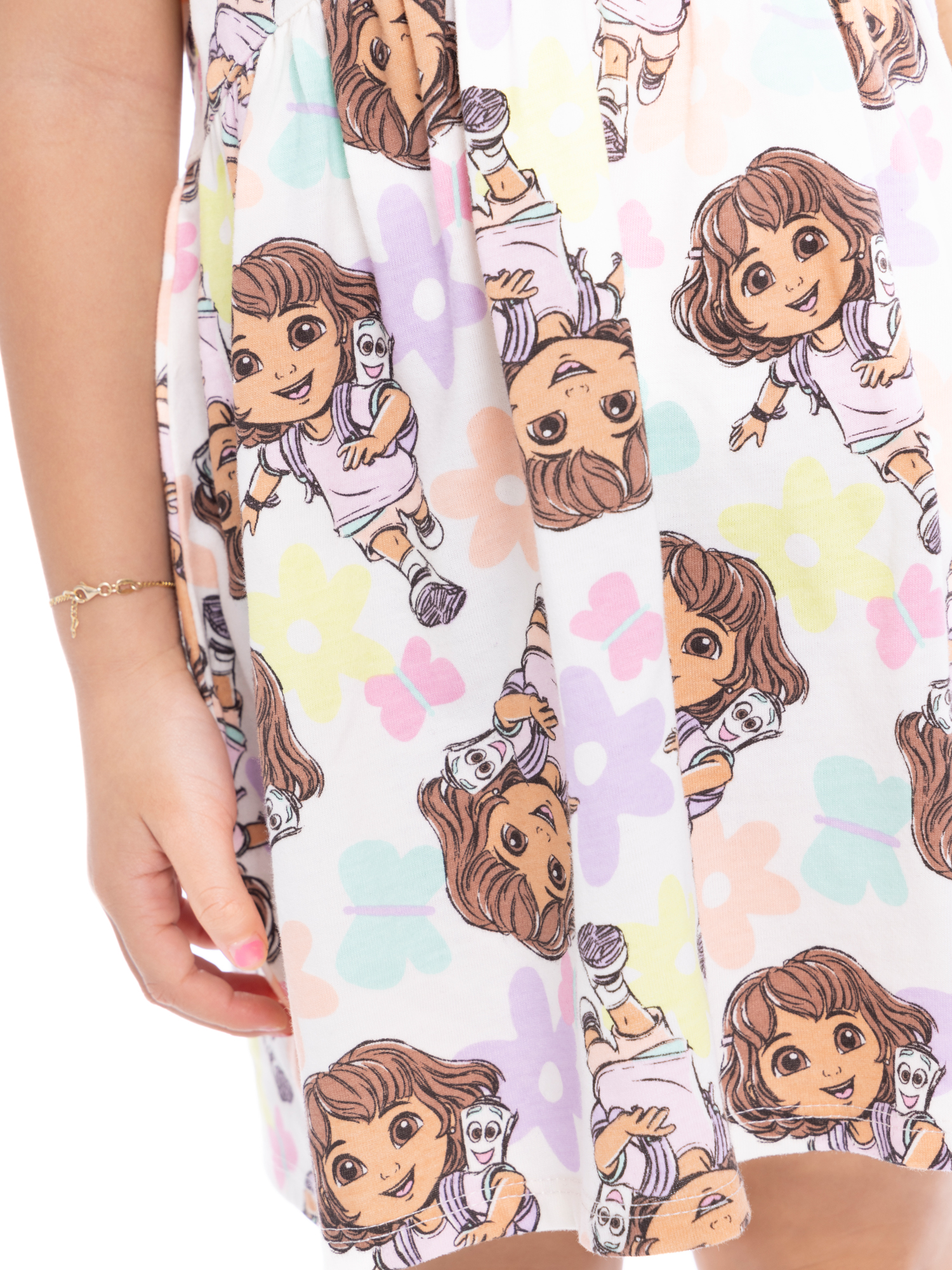 Dora the Explorer Toddler Girl All Over Print Short Sleeve Dress, Sizes 12 Months-5T