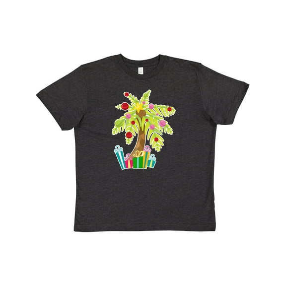 Inktastic Christmas Palm Tree with Presents Youth T-Shirt