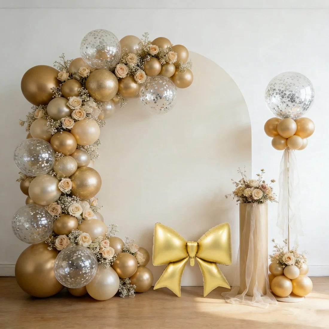 10 Gold 29x27 in Matte Giant Bow Mylar Foil Balloons Wedding Party Event Decorations