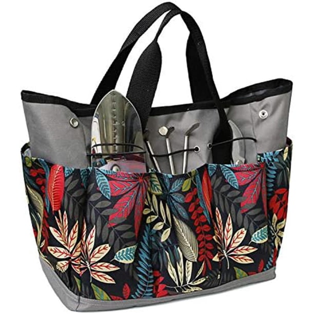 Bolsa de herramientas de jardín, bolsa de almacenamiento de jardín con 8 bolsillos, bolsa de almacenamiento de herramientas para plantas de jardín para hombres y mujeres (herramientas no inc