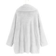 thumbnail image 3 of Fleece Jackets Women Coats Winter Warm Soft Teddy Hooded Fluffy Jacket Overcoat Cardigan with Pockets White XXL, 3 of 7