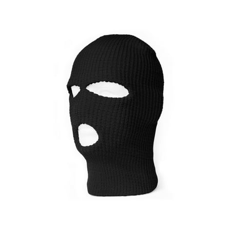 SNOWBOARD FACE MASK- THREE HOLE ADULT BLACK (Best Snowboard Face Mask)