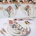 thumbnail image 2 of Boho Flowers Cloth Napkins, Watercolor Red Orange Floral Branch Leaf Washable and Reusable Dinner Napkins Set of 4, Table Napkin for Kitchen Party Birthday Wedding Hotel Housewarming 20"x20", 2 of 8