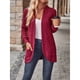 thumbnail image 5 of Cárdigan para Mujer, Suéter de Larga con Abertura Frontal y Bolsillos para Otoño e Invierno. Vino Tinto XXL, 5 of 9