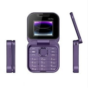 i16 Pro Flip Phone – New Dual-SIM Non-Smart Keypad Mobile (Purple) for Seniors & Students