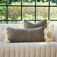 thumbnail image 4 of Main + Mesa Oversized Cotton Chenille Lumbar Pillow with Tassels, 4 of 7