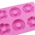 thumbnail image 2 of Huayishang Silicone Molds Baking Mold 6 Flower-Shaped Donut Silicone Cake Mold Diy Production Food Grade Recyclable, Kitchen Essentials Clearance Sale Pink, 2 of 9