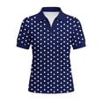 thumbnail image 4 of Posijego Womens Summer Tops Polka Dot Print Short Sleeve T-Shirts Collared Golf Tennis Shirts Casual Dressy Blouses for Ladies, 4 of 5