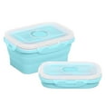 thumbnail image 2 of Folding Lunch Box Portable Lunch Box Compact Versatile 350ml/800ml Silicone Lunch Box Ideal for Office School Home, 2 of 5