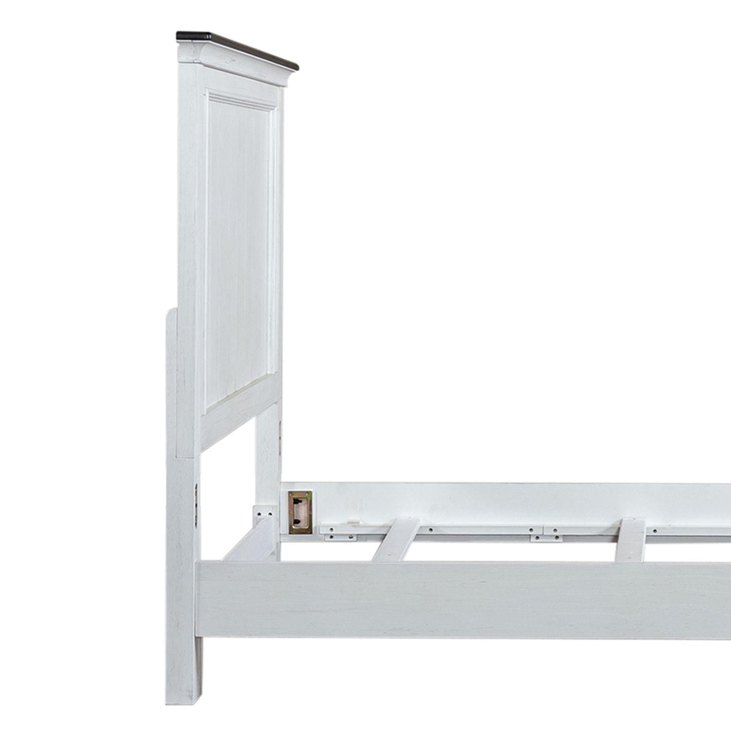 Liberty Furniture Industies, INC Allyson Park Full Panel Headboard in Wirebrushed White w/ Charcoal Top
