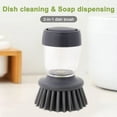 thumbnail image 2 of Dish Washing Brush With Soap Dispenser Palm Liquid Refill Scrubber Tool, 2 of 10