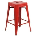 thumbnail image 2 of Home Square 24" Metal Backless Counter Stool in Red - Set of 2, 2 of 10