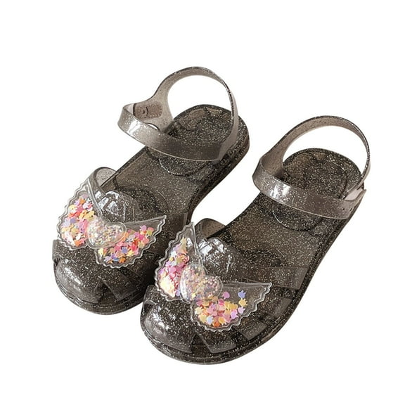 Mgmyaa Girls Winged Heart Water Sandals, Closed-Toe Design for Pool and Beach Play, Soft Sole Jelly Shoes for Kids Age 2.5-10 Years