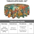 thumbnail image 5 of Boho Round Tablecloth 60 inch, Bohemian Circle Table Cloth, Stain Resistance, Water Repellent and Wrinkle-Free, Colorful Tablecloth Decor for Home Kitchen Dining Party Patio Indoor and Outdoor Use, 5 of 6