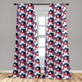 thumbnail image 5 of Ambesonne Abstract Curtains, Geometric Grunge Motif, Pair of 28"x84", Violet Blue White, 5 of 5