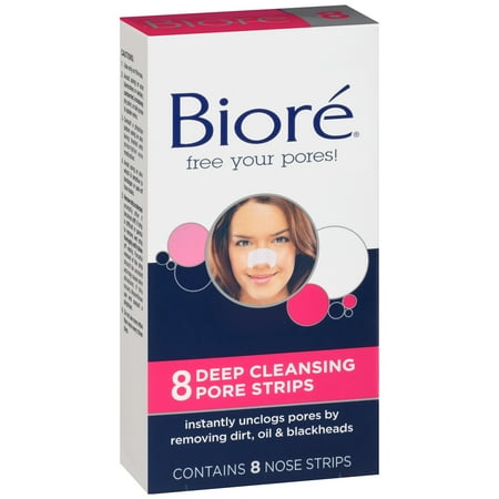 Biore Pore Strips Deep Cleansing - 8 CT - Walmart.com