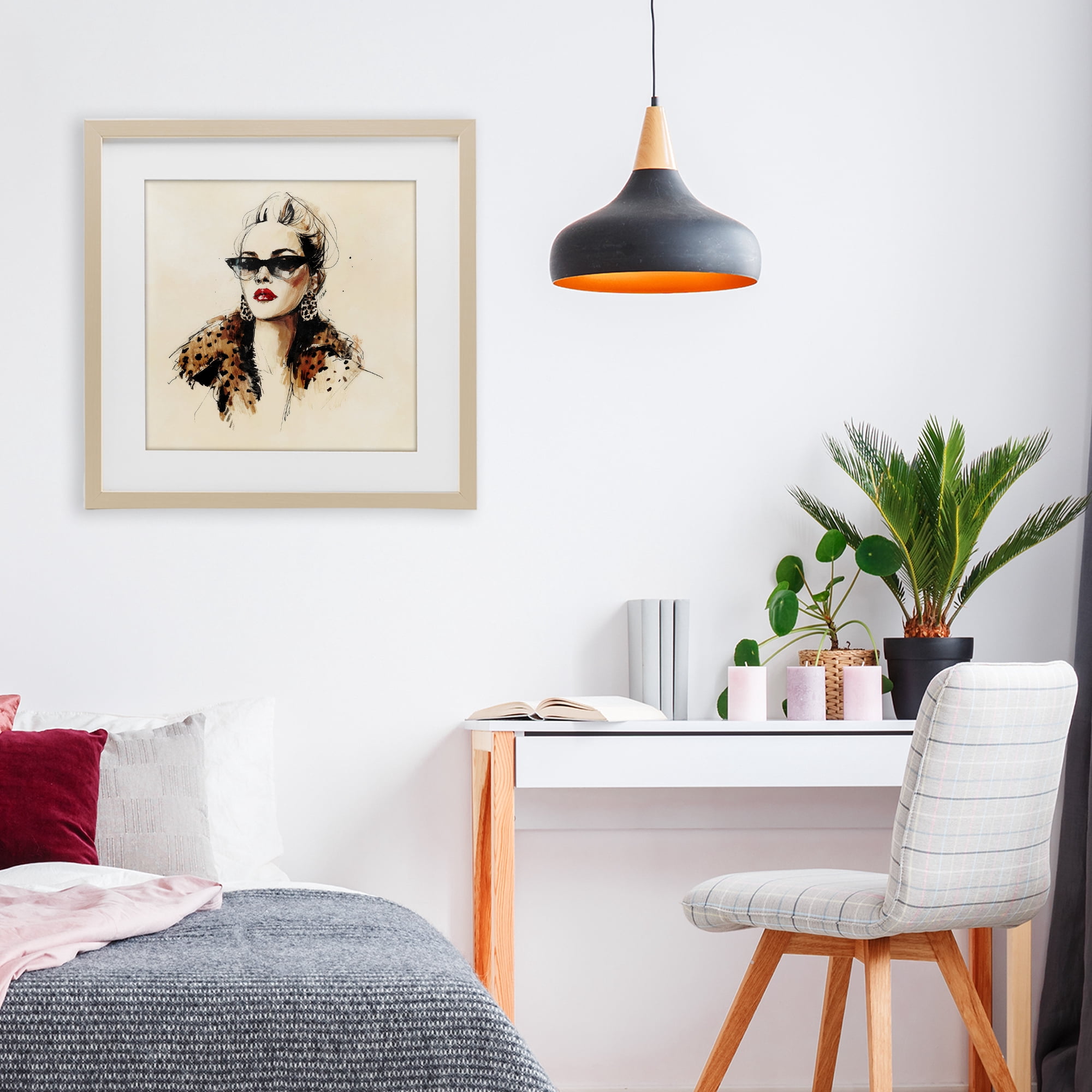 Stupell Industries Glam Leopard Sonata Portrait Birch Framed Print Under Glass, design by Svetlana Aleynikova