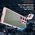 thumbnail image 4 of ELEHOLD for Samsung Galaxy S24 Ultra Hybrid Clear Case,Transparent Clear Metal Lens Frame All-inclusive Lens Protection Metal Button Slim Shockproof Case for Galaxy S24 Ultra,Apricot, 4 of 7
