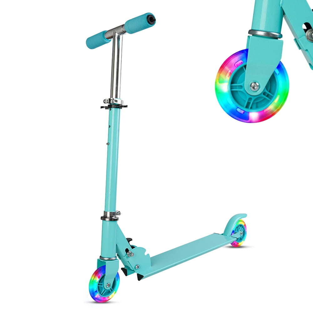 Mighty Rock Scooters for Kids Kick Scooters Adjustable Height Handlebars Foldable with Light-up Wheels for Boys and Girls 3,4 Years and up