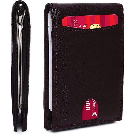 Succor RFID Blocking Genuine Leather Minimalist & Slim Money Clip Wallet for Men's with Card Holder & Elite Finishing (Brown)
