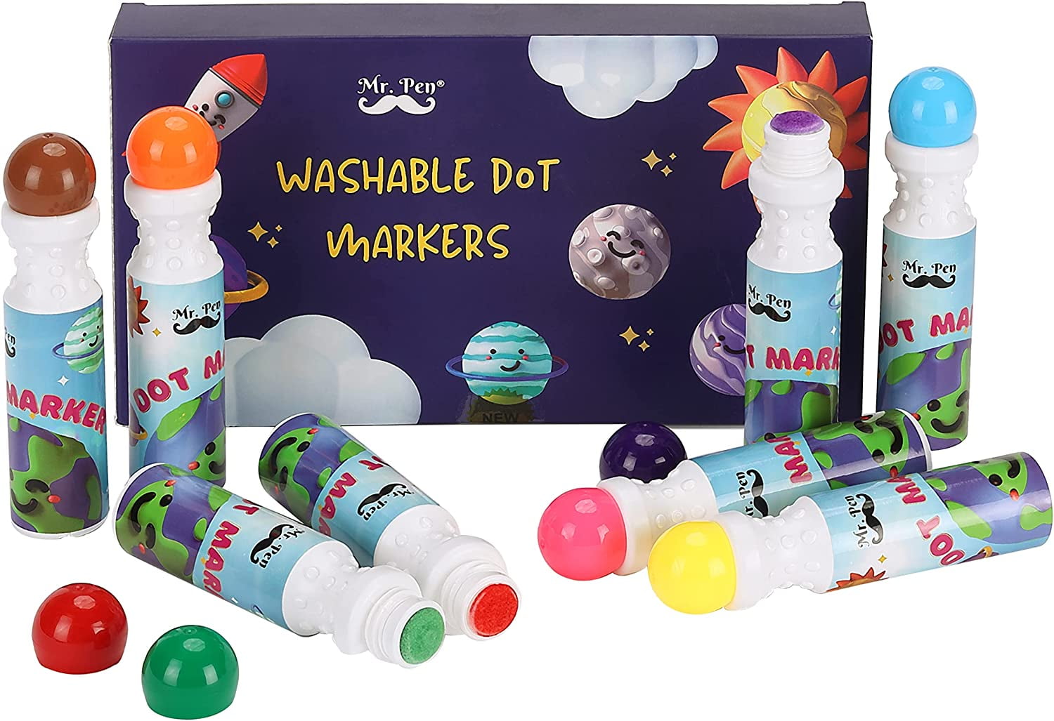 Pen + Gear Washable Dot Marker, Washable Marker, 8 Count, Ages 3+