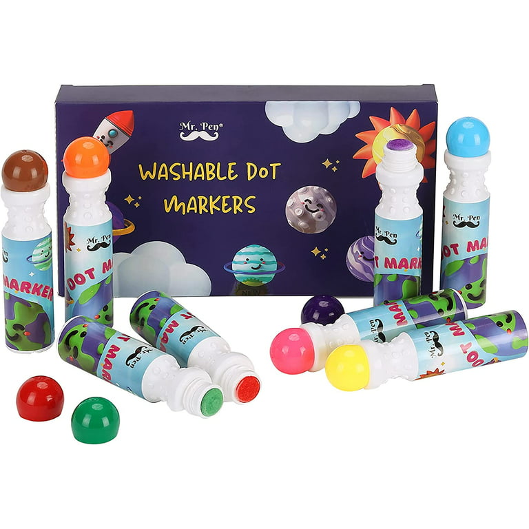 Mr. Pen- Washable Dot Markers for Toddlers and Kids,8 Colors Paint Dotters  , Dabbers , Bingo Markers/ Daubers, Non Toxic Paint Daubers, Bingo Dotters.