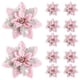 thumbnail image 2 of 6/12pcs Glitter Pink Christmas Flowers Xmas Tree 14cm Artifical Flower Ornaments Merry Christmas Decoration For New Year 2024, 2 of 5