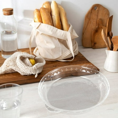 WEUVEB Baking Tray Glass Pie Pan Transparent Heat Resistant Non-Stick 1Pcs