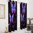 thumbnail image 3 of Dreamy Purple Butterfly Pattern (76)-1 2pcs Blackout Curtains For Living Room Bedroom Grommet Top Window Set for Left And Right Biparting Open, 3 of 6