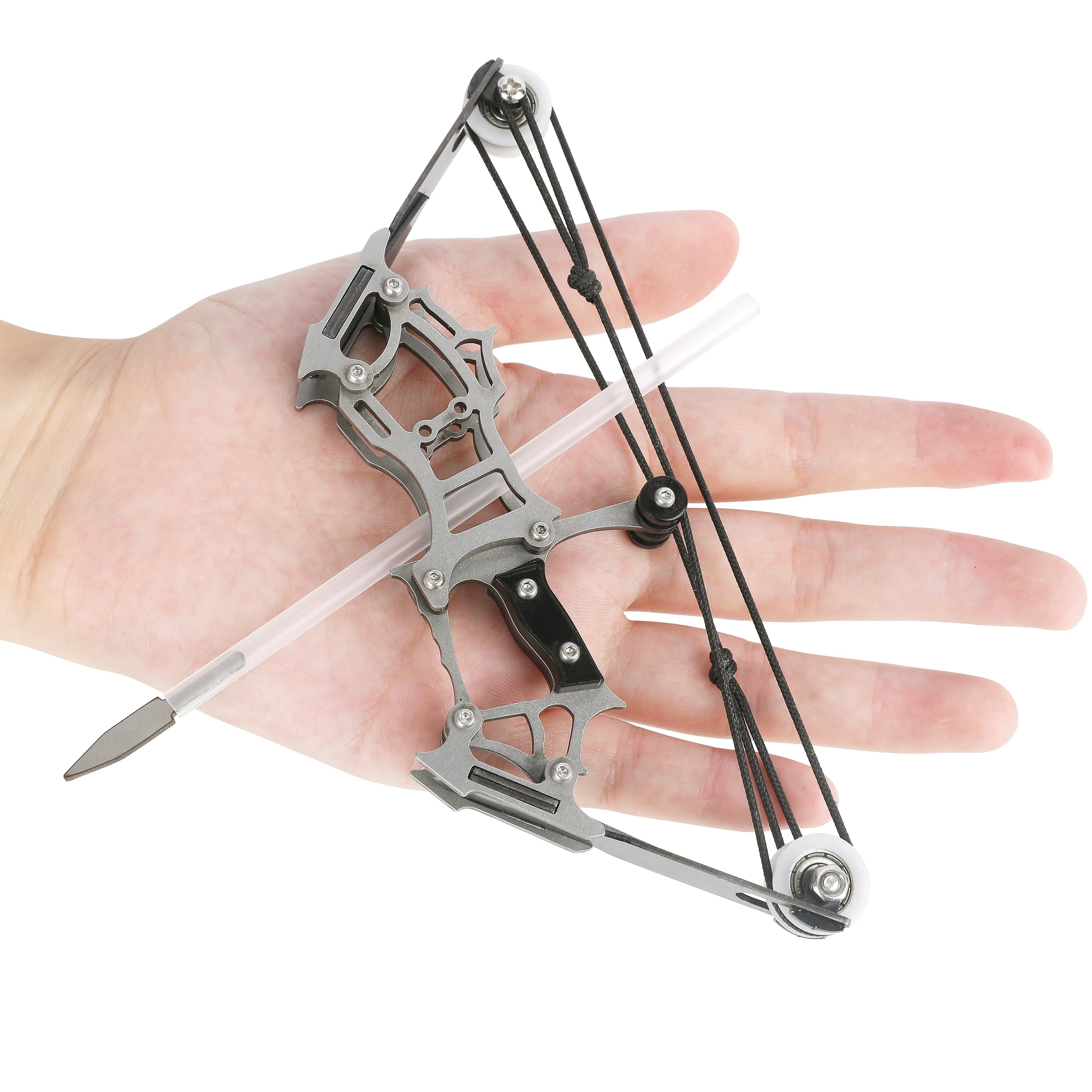 CHN Archery - Stainless Steel Mini Compound Bow Toy with 12 Arrows Set【Ship from USA】