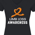 thumbnail image 4 of Inktastic Limb Loss Awareness Heart Orange Ribbon Women's V-Neck T-Shirt, 4 of 5