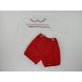 thumbnail image 2 of Boys Set, Hand Smocked Red and White Long Sleeve Set, 2 of 10