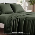 thumbnail image 5 of U by Bedsure Queen Sheets Set, 4 Pieces Deep Pockets Cooling Soft Polyester Microfiber Bed Sheets Set, Olive Green, 5 of 10