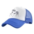 thumbnail image 1 of Men Baseball Hat Hollow Out Breathable Mesh Coconut Tree Print Long Brim Sunscreen Adjustable Baseball Sport Summer Trucker Hat Clothes Accessory, 1 of 10